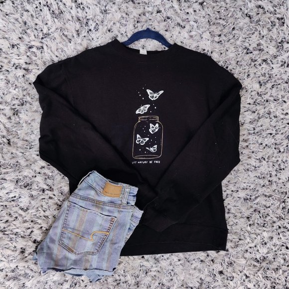 Butterfly Sweatshirt Let Nature Be Free - Picture 2 of 10